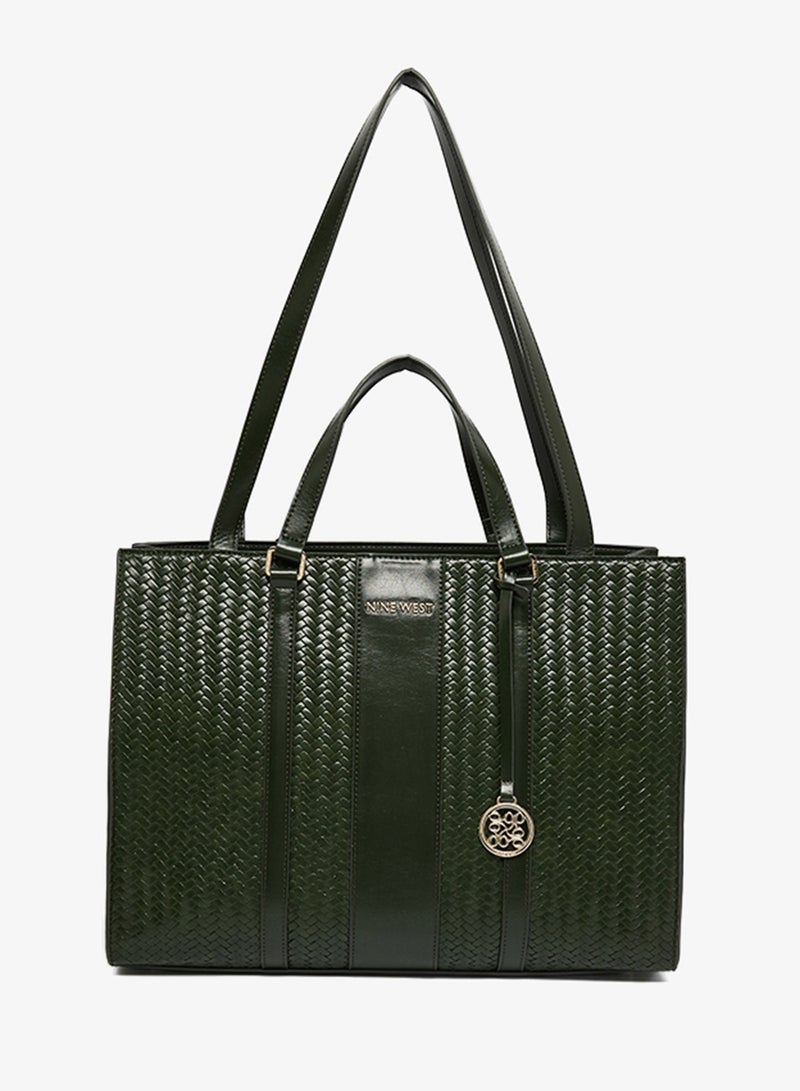 ناين ويست حقيبة يد علوية بتفاصيل شعار - Image 1